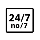 Минималистичная одноцветная иконка мониторинга 24/7 на белом фоне для медицинского сайта Трансфер Фактор