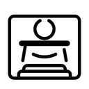 Минималистичная одноцветная иконка, символизирующая юридическую поддержку в сфере трансплантологии на белом фоне